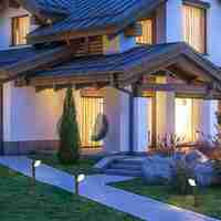 Модерен външен градински LED стълб Odiel 12W с топло бяла светлина и подвижна глава