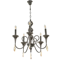 Елегантен класически полилей от черен метал – 5xE14