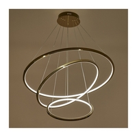 Модерен LED полилей Ø600 mm – златен дизайн и регулируема височина