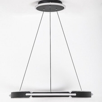 Модерен висящ LED полилей 45W с регулируема цветна температура – черен