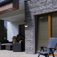 Елегантен външен аплик Almada E27 – стилно фасадно осветление в кафяв цвят с IP44 защита