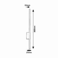 Висок фасаден LED аплик в черен цвят с топла светлина 12W – елегантен вертикален дизайн
