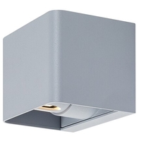 Елегантен квадратен LED аплик Hallstatt в стилен сив цвят – модерно фасадно осветление 10W