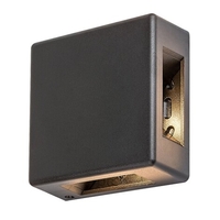 Компактен квадратен LED аплик Lippa в черно – стилно фасадно осветление 6W