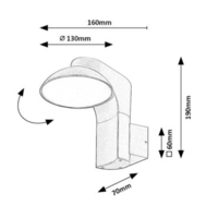 Външен LED фасаден аплик Wengen 12W с подвижна глава и топло бяла светлина