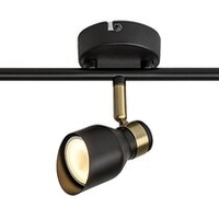 Модерен троен GU10 спот в черно и злато