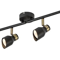 Модерен четворен GU10 спот в черно и злато