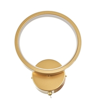 Модерен LED стенен аплик 20W – матирано злато и регулируема светлина с ключ