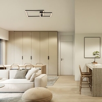 Модерен LED таванен плафон 24W с топло бяла светлина – черен