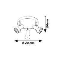 Модерен троен спот осветител – черен метал, GU10, 3x50W
