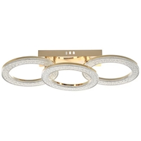 Модерен LED полилей със smart управление 96W в бяло и злато