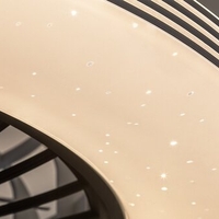 LED таванен плафон с вентилатор 48W – черен, регулируема светлина, дистанционно , 5200 lm