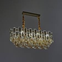 Луксозен златен полилей 8xE27 с кристални елементи – модерна елегантност и ефектен дизайн