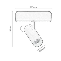 Смарт LED релсов спот – 9W, регулируема цветна температура 2700–5500K, Wi-Fi управление, черен алуминий