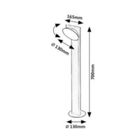 Външен градински LED стълб Wengen 12W с подвижна глава и топло бяла светлина