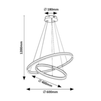 Модерен LED полилей Isaure – 80W, CCT 3000K–6500K, димируем, с дистанционно