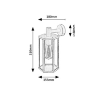 Класически външен аплик Dubrovnik E27 – елегантно фасадно осветление с прозрачно стъкло и IP44 защита