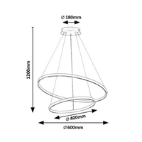 LED висящ полилей 75W, 7500 lm, димируем, променлива светлина 3000–6500K, с дистанционно