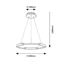 Модерен висящ LED полилей 45W с регулируема цветна температура – черен