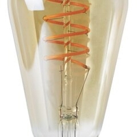 LED филаментна крушка ST65, 4W, E27, 2200K, топло бяло, кехлибарено стъкло