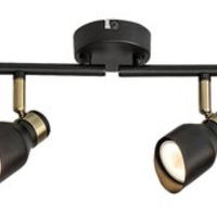 Модерен четворен GU10 спот в черно и злато