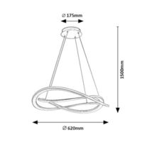 Елегантен LED висящ полилей 72W –от матирано златос регулируема височина и топла светлина 3000K с топла светлина 3000K