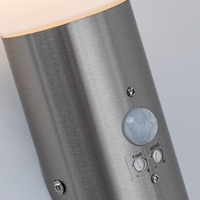 Модерен външен аплик Inox Torch E27 със сензор за движение – стилно фасадно осветление с IP44 защита