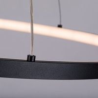 Модерен LED полилей 55W – черен метал и бял силикон с топла светлина