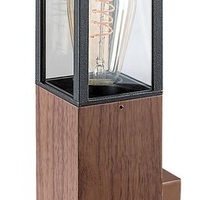 Елегантен външен аплик Wales E27 – стилно фасадно осветление в цвят тъмeн дъб с IP44 защита