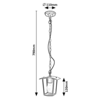 Класически външен пендел-фенер Taverna E27 – елегантно висящо осветление с IP44 защита