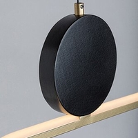 Модерен висящ LED полилей 48W – черно и златно, топла светлина 3000K