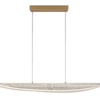 Модерен LED висящ полилей 32W матирано златенметал ,акрил и топла светлина 3000K