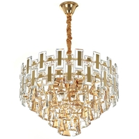 Луксозен полилей 8xE27 – златен дизайн с кристални елементи