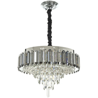 Модерен LED полилей с дистанционно управление – хром и кристал