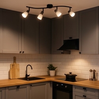 Спот4xE14, 40W черенp и бяло