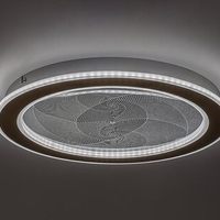 Модерен LED плафон 24W,матирано златен метал и акрил, димируем с дистанционно управление