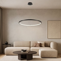 Модерен LED полилей 55W – черен метал и бял силикон с топла светлина