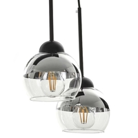 Луксозен полилей E27 – черно и хром осветително тяло с 7 светлоизточника