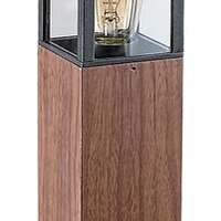 Градински стълб Wales E27 – стилно външно осветление в цвят тъмен дъб с IP44 защита