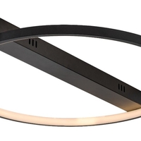 Модерен LED таванен плафон 45W с топло бяла светлина – черен