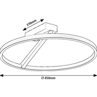 Модерен LED плафон черен/златен, 24W3000K