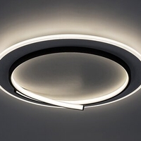 Модерен LED плафон 40W – черен, естествена светлина 4000K