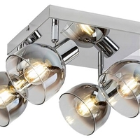 Модерен спот 4-ка – хром и опушено стъкло, E14, 4x40W