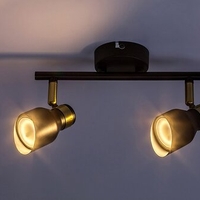 Модерен двоен GU10 спот в черно и злато