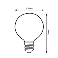 LED филаментна крушка G95 – E27, 7W, 4000K, неутрално бяло
