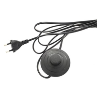 Модерен черен лампион – подова лампа с метална основа и стъклен абажур, 1xE27, с кабел и ключ