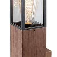 Елегантен външен аплик Wales E27 – стилно фасадно осветление в цвят тъмeн дъб с IP44 защита