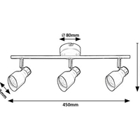 Модерен троен GU10 спот в черно и злато