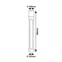 Външен LED стълб Leitha 12W с топло бяла светлина и IP44 защита