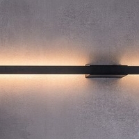 Висок фасаден LED аплик в черен цвят с топла светлина 12W – елегантен вертикален дизайн